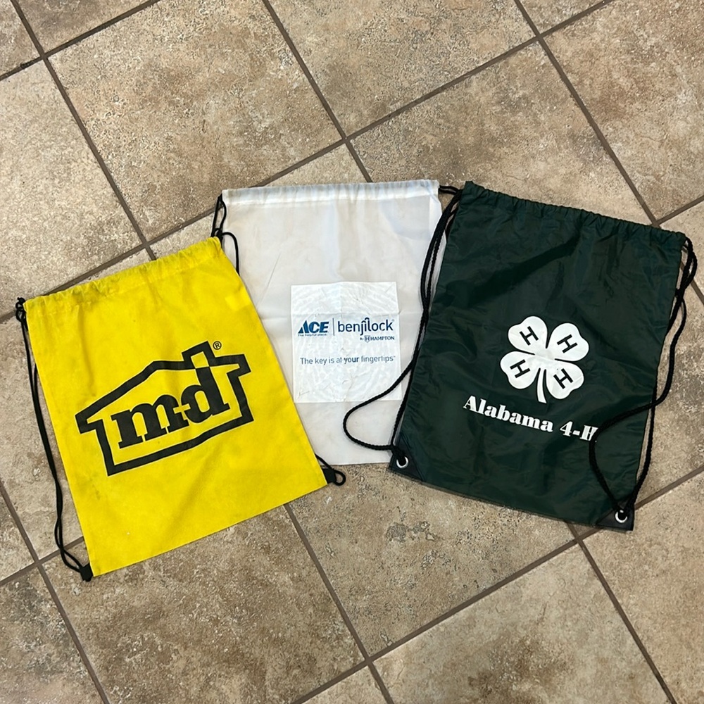 3pk Drawstring Cinch Bags